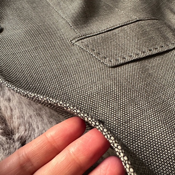 MaxMara 98 % Virgin Wool 2% Elastane Blend Grey textured one button size 6 - Picture 6 of 12